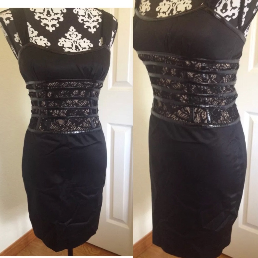 ❌❌❌SOLD❌❌❌Bebe XS sheath lace dress black